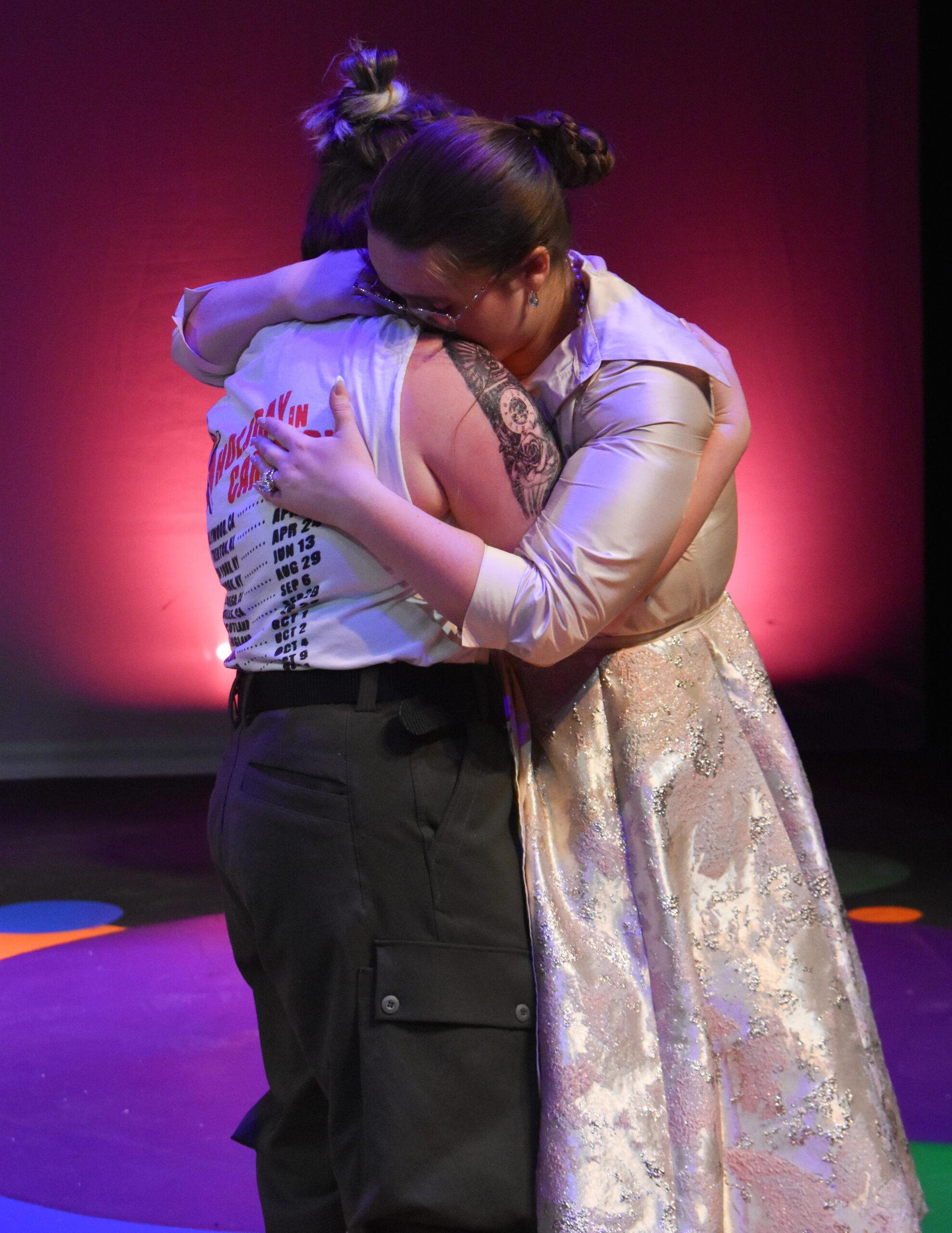 Betty 1 hugging Betty 5