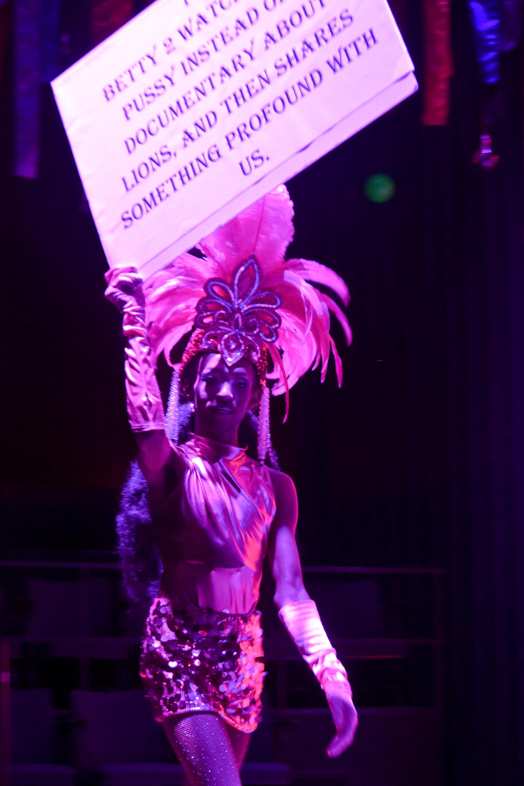 Ring person with sign
