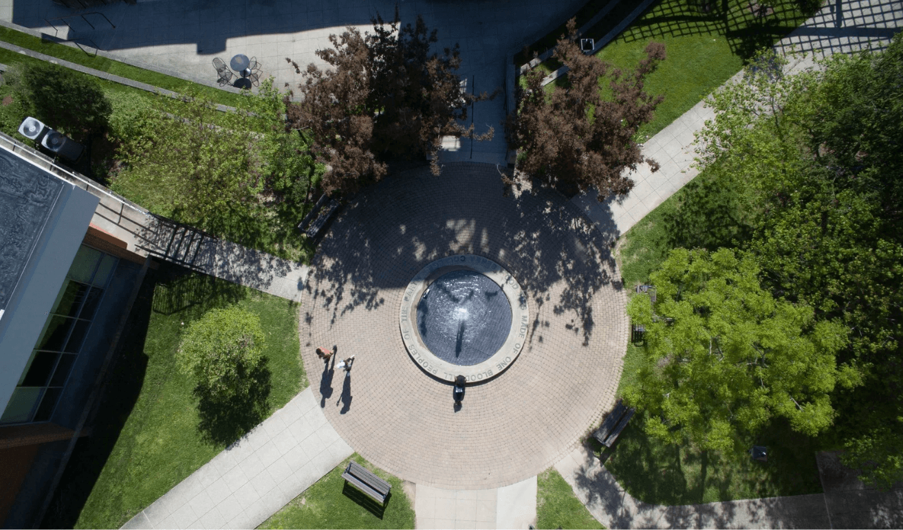 Picture from high up of berea college campus