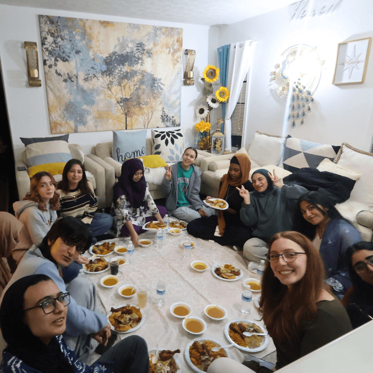 Students break their fast together during Ramadan.