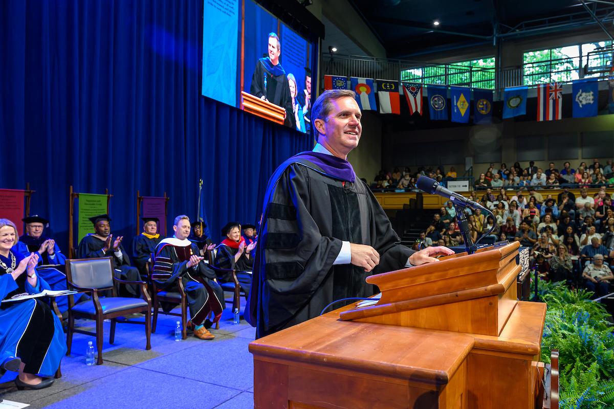 Gov. Andy Beshear speaks to Berea College's 2026 graduates.